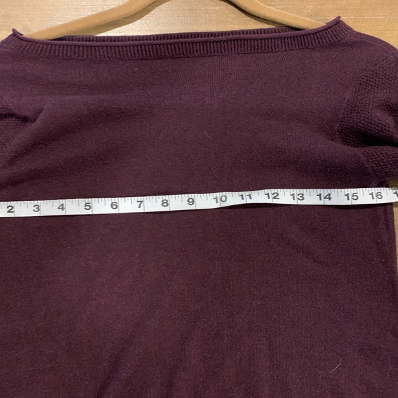 LOFT  Plum Long-Sleeve Knit Sweater with Boat Neckline - Lightweight - Xsm - Picture 8 of 9